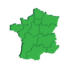 political map of the French metropolitan area