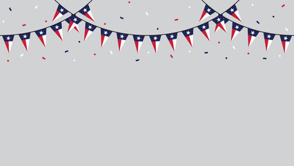 Obraz premium Seamless Texas Flag Party Bunting Border Background – Flat Design Illustration