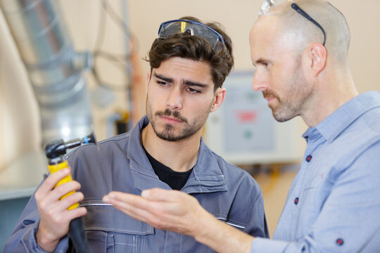 an engineer looking at tool
