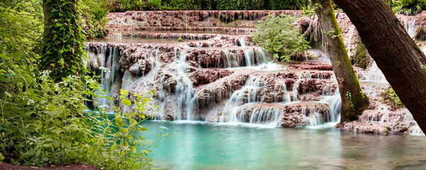 Turquoise water of Krushuna waterfalls, Bulgaria