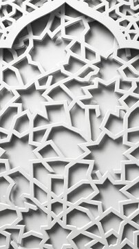 White Islamic Geometric Patterns With Arch Detail Loop