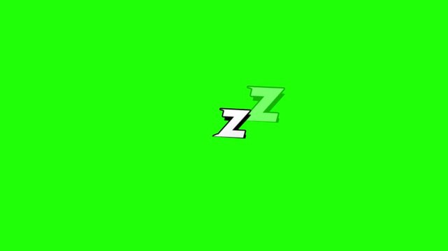 Comic style zzz sleeping and snoring symbol isolated on transparent background for video edit use