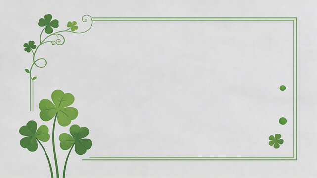 Clean Clover Frame with Copy Space for St Patrick
