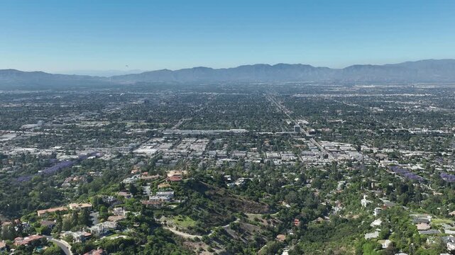 San Fernando Valley Aerial Shot of Sherman Oaks from Beverly Hills R Tele