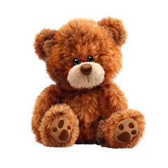 Obraz premium Cartoon style teddy bear plush transparent background 