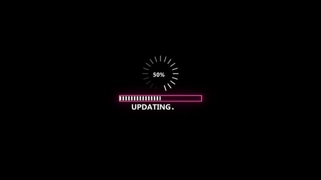 Loading bar 4K Video - 0 to 100%, introduction loading video or infographics. Percentage increasing animation. Percentage loading heads up display sci flooding easter sign in bright 4k video animation