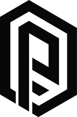 Letter DP, PD minimalist logo design
