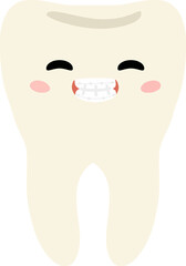 smiling tooth character showing healthy enamel and positive dental care concept