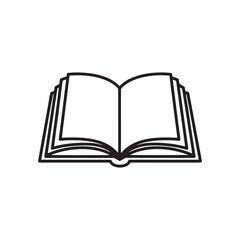 Open Book Icon Line Art Education Knowledge Symbol Vector Illustration