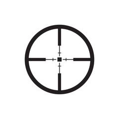 Sniper Crosshair Target Icon Black Aim Reticle Scope Symbol Vector Illustration