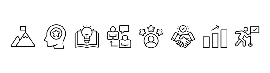 Consulting banner web icon vector illustration concept for business consultation with an icon of goals, expert, knowledge, advice, experience, support, potential, success