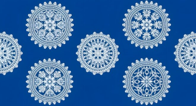 Gears and lace doily pattern on white background vector illustration