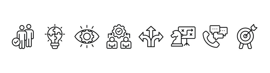 Leadership banner web icon vector illustration concept for team management with an icon of guidance, solution, vision, teamwork, direction, strategy, communication and goal