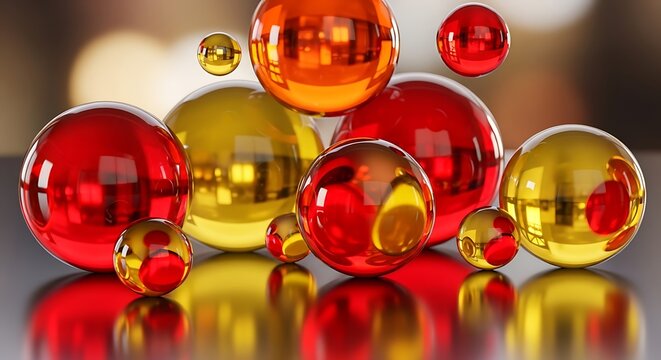 Vibrant spheres composition illustrating abstract concepts and visual effects
