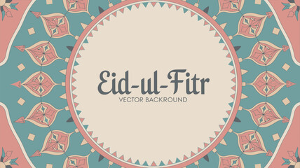 Naklejka premium A colorful Eid-ul-Fitr vector background with a festive design