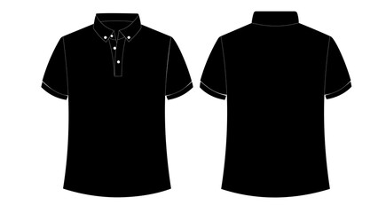 Black Polo Shirt Mockup Front and Back template Art & Illustration