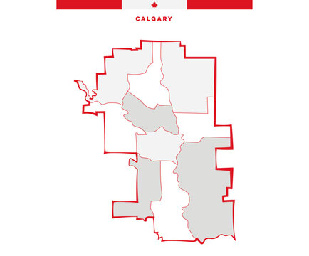 Calgary, Canada - Municipalities of Alberta - Administrative map