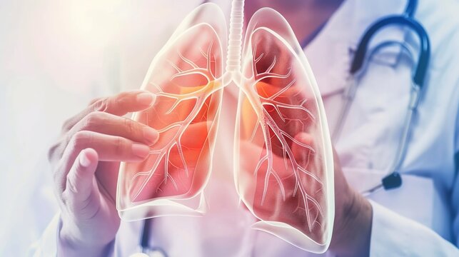 Comprehensive Lung Exam in Modern Clinical Setting, Physician Performing Respiratory Assessment with Stethoscope, Close-Up of Chest Auscultation for Pulmonary Diagnosis 