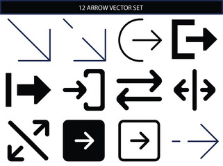 12 different types of arrow symbols for design and vector use set Vector, illustration