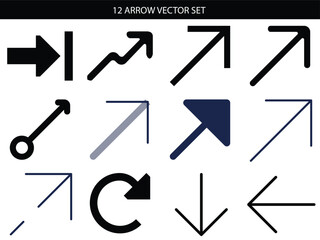 12 arrow vector set for design and graphic projects, download now Vector, illustration