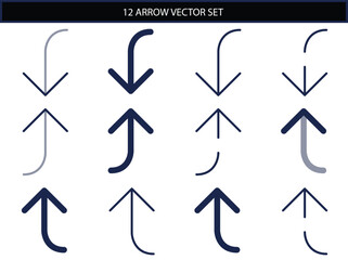 12 arrow vector set: minimalist and versatile designs for various applications Vector, illustration