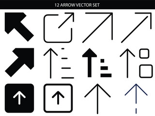 12 unique arrow vector set for graphic design and digital art projects Vector, illustration