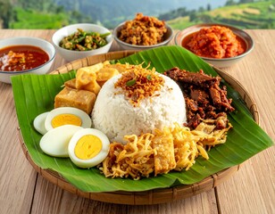 rice with chicken indonesian traditional food