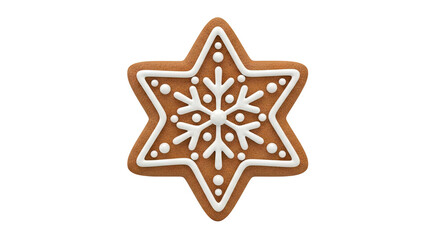 Star-shaped Gingerbread Cookie with Snowflake Decoration