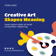 Flat Cartoon Hand Drawn Illustration for World Art Day Design © denayune