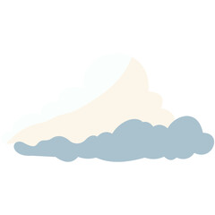 Beige and blue-grey layered cloud perfect for sky backgrounds, gentle weather graphics, and soft atmospheric designs with contemporary flat illustration style.