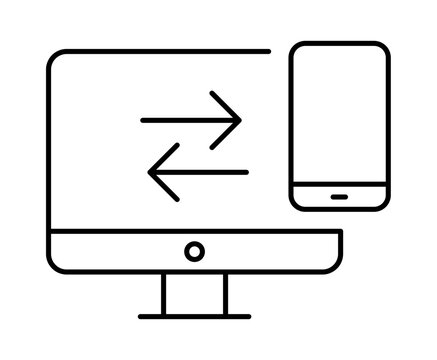 Device Sync Data Transfer Desktop Mobile Icon
