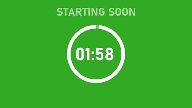 2 minutes countdown timer animation, 4k