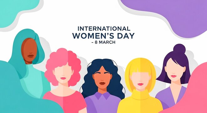International Women&rsquo;s Day Diverse Women Illustration Banner