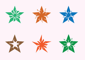 Obraz premium A colorful star shapes with unique designs, memorial day illustration