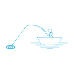 a person fishing on a boat