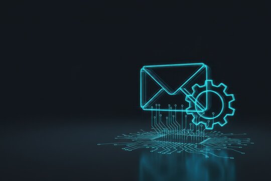 business technology leverages ai email automation marketing crm system, improving digital communication workflow, accelerating process optimization with data
