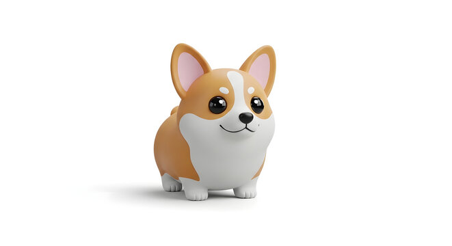 3d dog with a big smile
