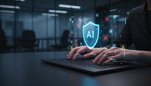 Secure cyberspace technology system with ai intelligence ensures compliance ethic responsibility safety; warning alert improves accuracy integrity transparency validation under risk