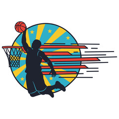 Dynamic Basketball Player in Action Silhouette