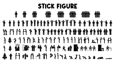  stick figure set, pictogram, stickman.
