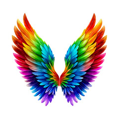 Obraz premium Colorful Angel Wings Rainbow Feather Vector Illustration