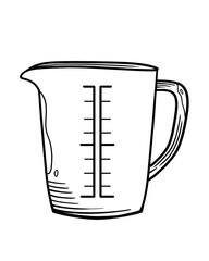 Measuring cup illustration with volume markings