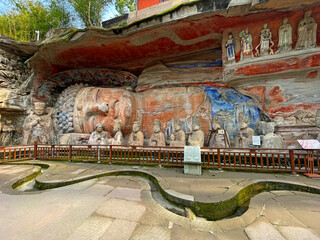 Sleeping Buddha at Dazu Rock Carvings, Dazu District of Chongqing, China