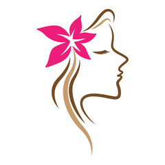 Beautiful woman hair icon