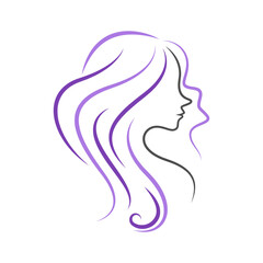 Beautiful woman hair icon