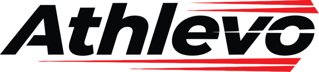 The Athlevo logo displayed prominently on a clean white background with red accents