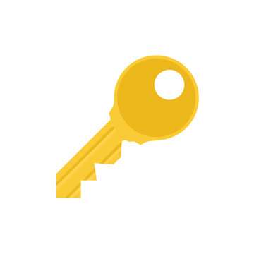 golden key lock open emoji symbol sign icon vector illustration isolated flat