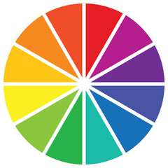 Obraz premium Vibrant Color Wheel Silhouette Vector Art for Design Inspiration