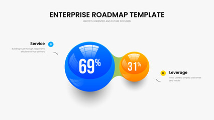 Minimal Profile Slide Layout Vector Illustration. Consulting Plan 2 Step Chart Slideshow Template. Colorful Briefing Two Option Diagram Frame Design.
