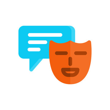 dialect mask chat flat icon illustration